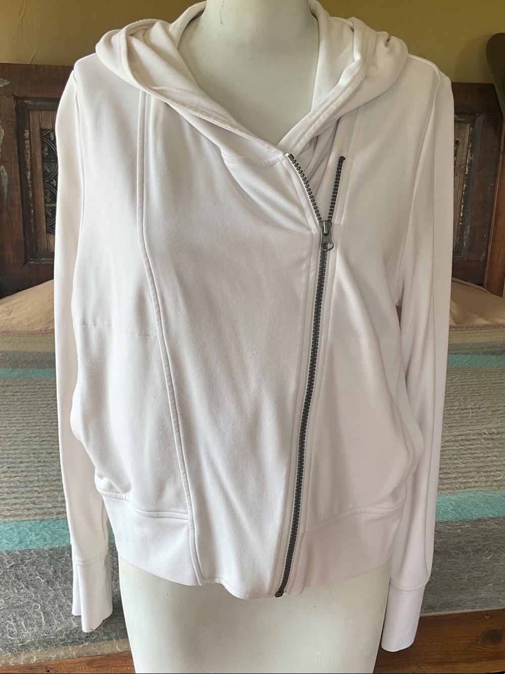 CAbi White Bias Zip Jacket